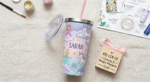 Verre Tumbler Isotherme — Licornes & Nuages Magiques